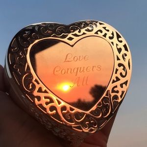 Small Silver Heart-Shaped Jewelry Box